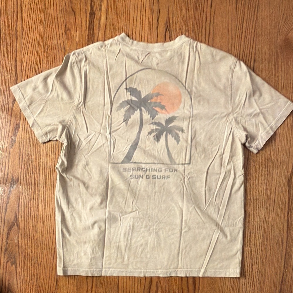 American Eagle Super Soft Men's Beige Double Sided Graphic T-Shirt Size M